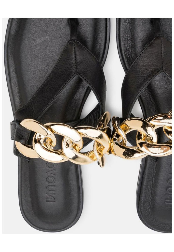 Inuovo Pantoletten Leder Schwarz