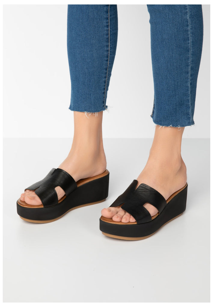 Inuovo Pantoletten Leder Schwarz