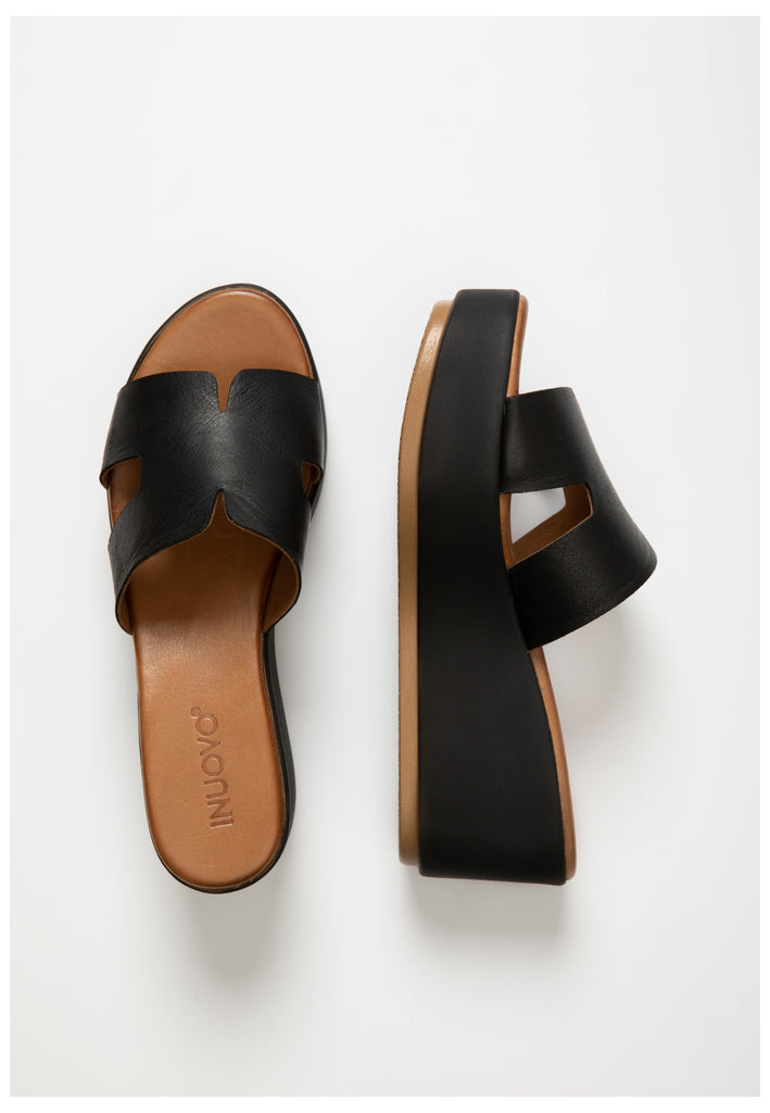 Inuovo Pantoletten Leder Schwarz