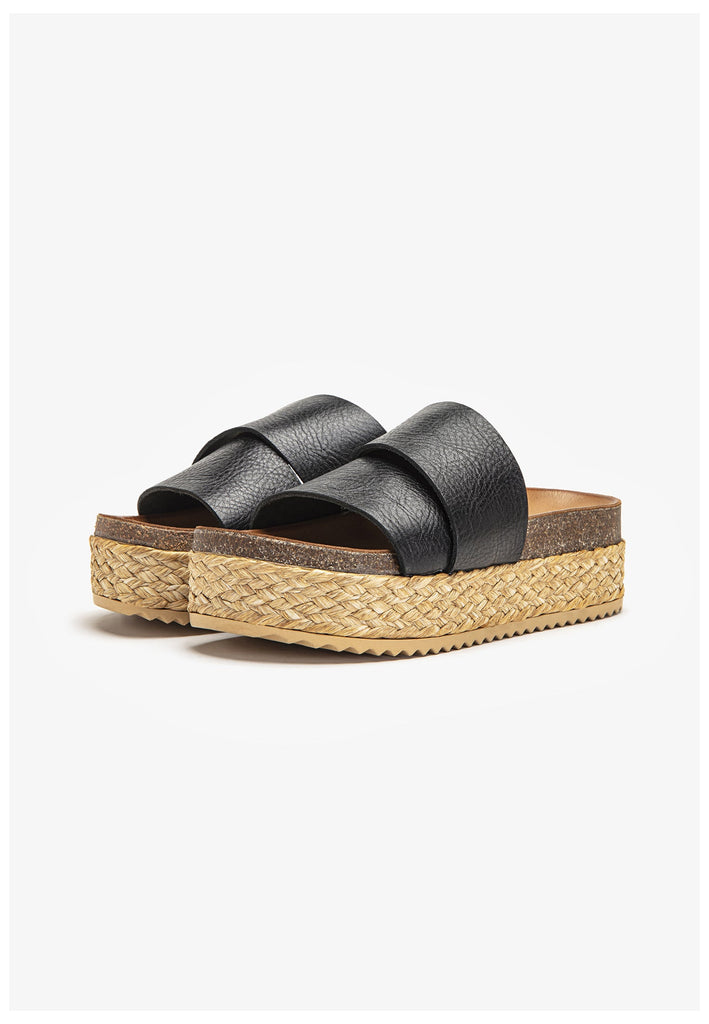 Inuovo Pantoletten Leder Schwarz