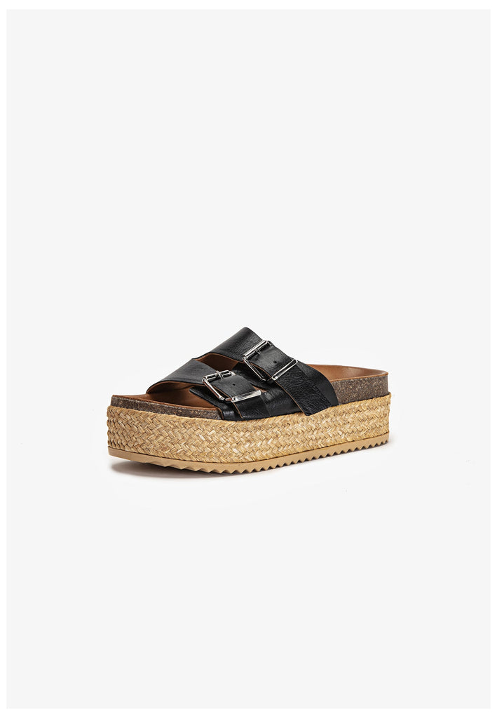 Inuovo Pantoletten Leder Schwarz