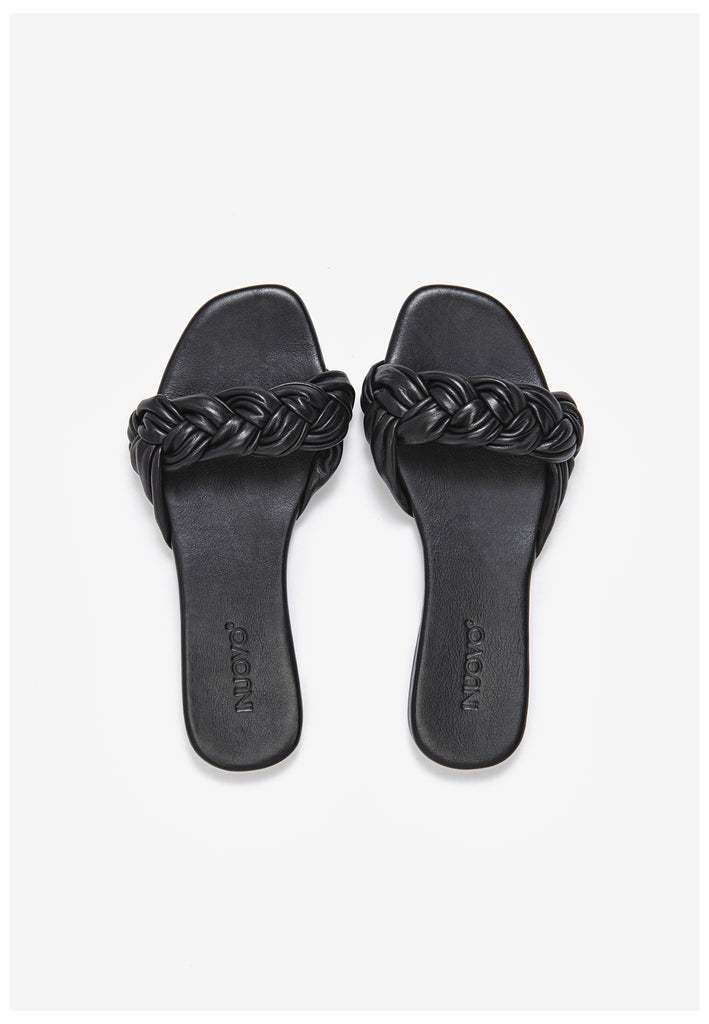 Inuovo Pantoletten Leder Schwarz