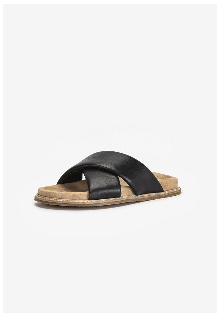 Inuovo Pantoletten Leder Schwarz