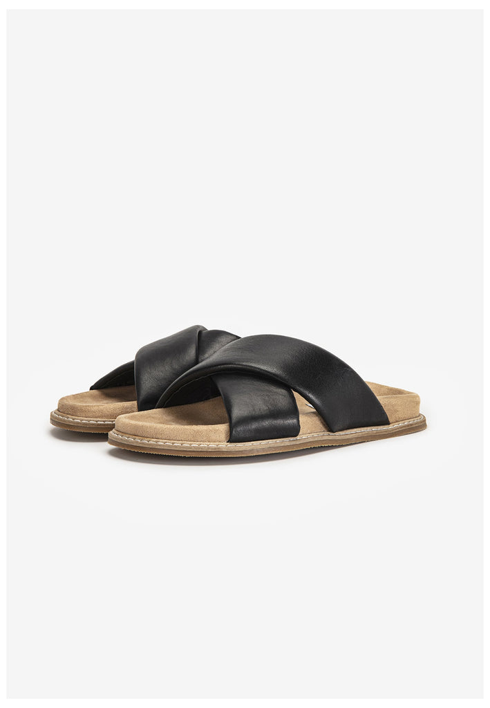 Inuovo Pantoletten Leder Schwarz