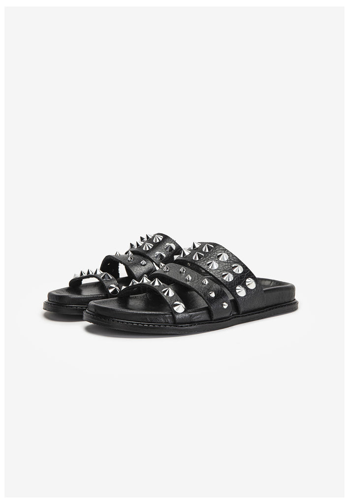 Inuovo Pantoletten Leder Schwarz