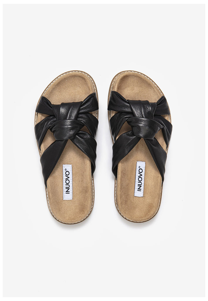 Inuovo Pantoletten Leder Schwarz