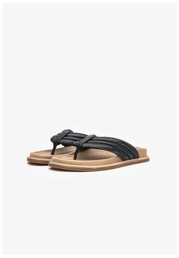 Inuovo Pantoletten Leder Schwarz