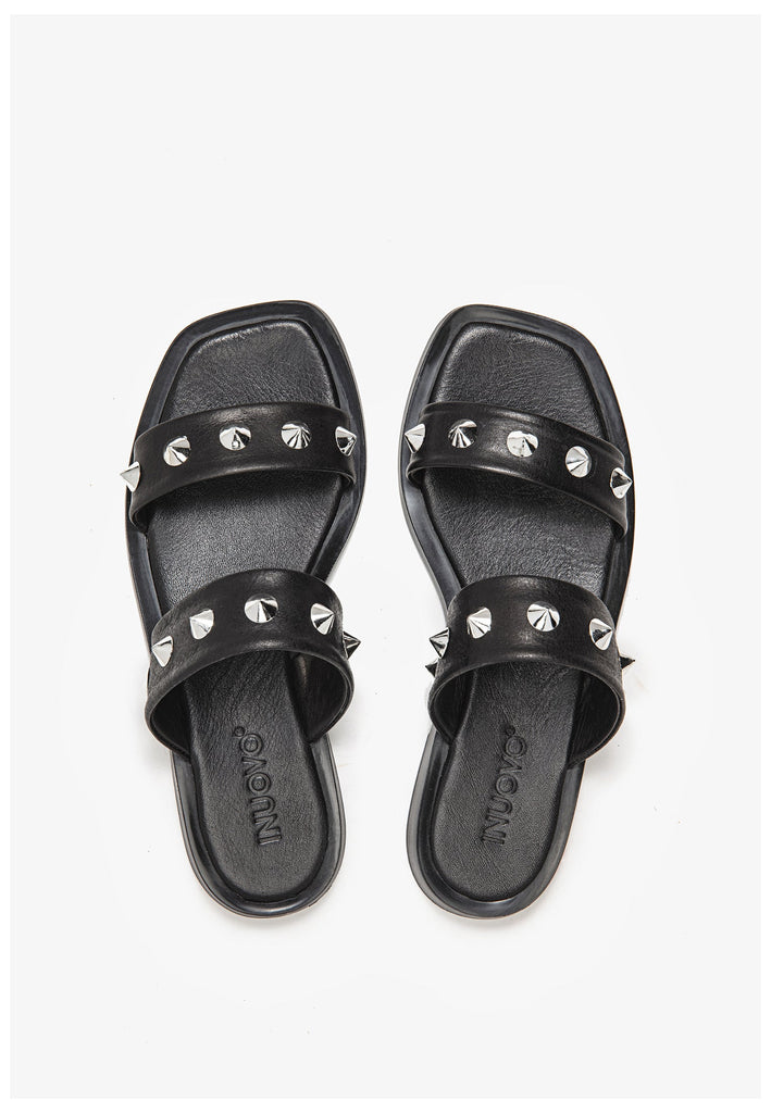 Inuovo Pantoletten Leder Schwarz