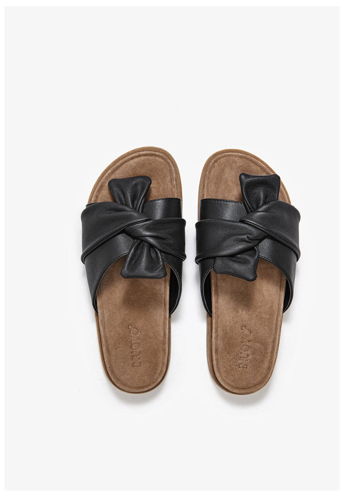 Inuovo Pantoletten Leder Schwarz