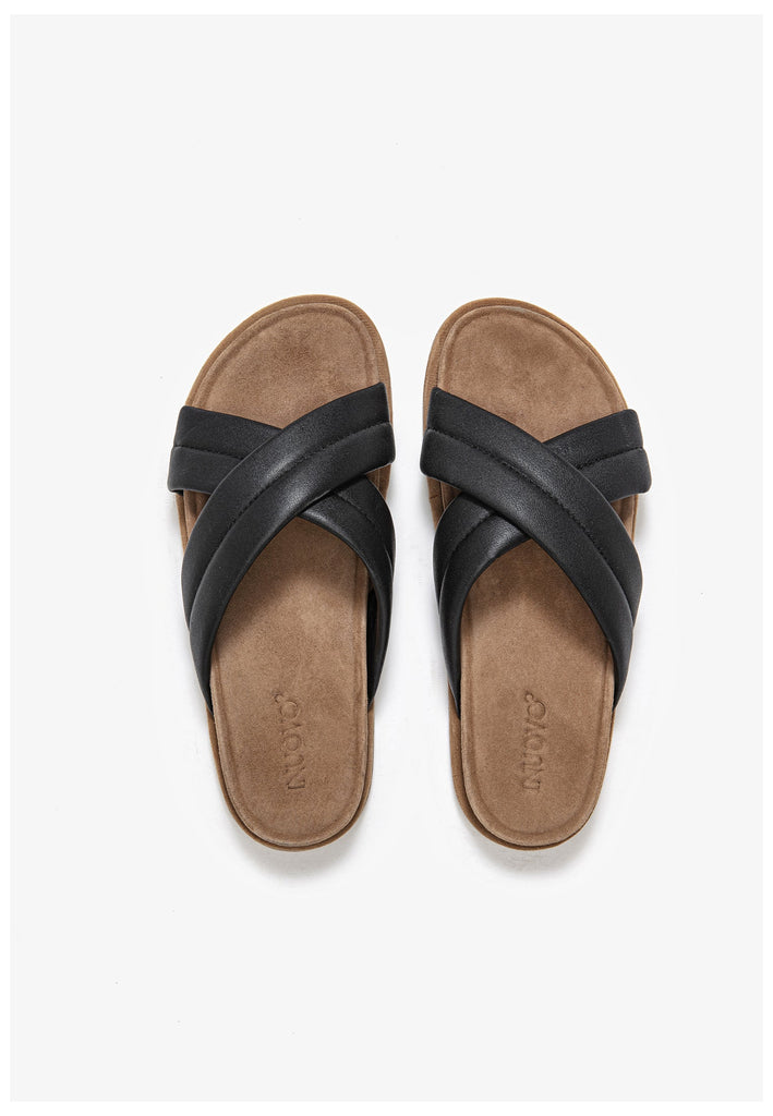 Inuovo Pantoletten Leder Schwarz