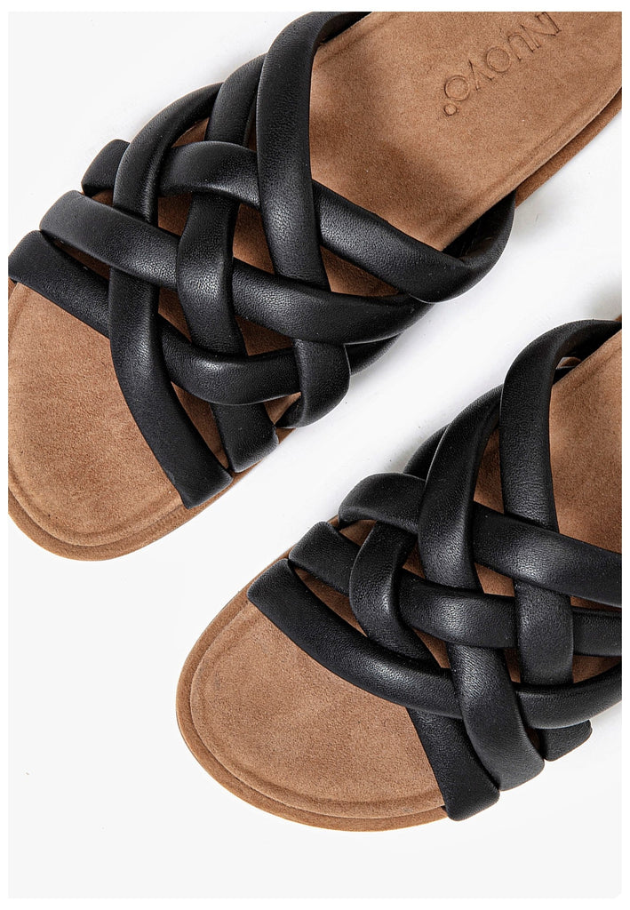 Inuovo Pantoletten Leder Schwarz