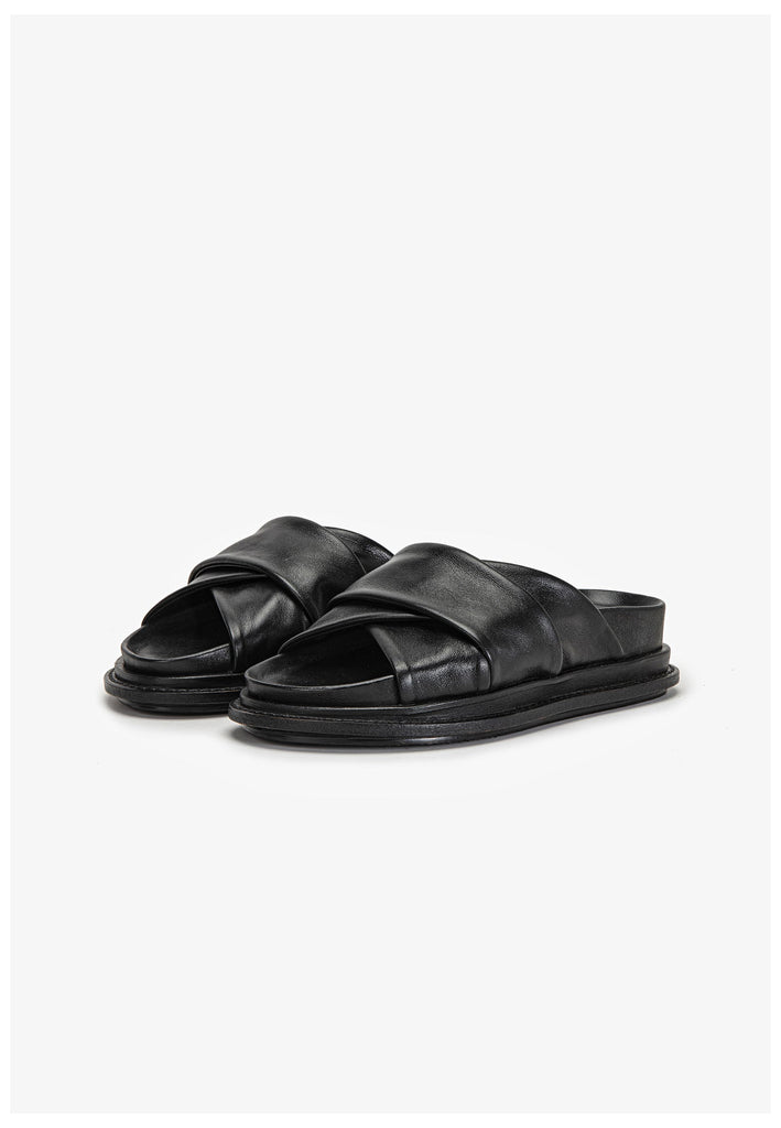 Inuovo Pantoletten Leder Schwarz