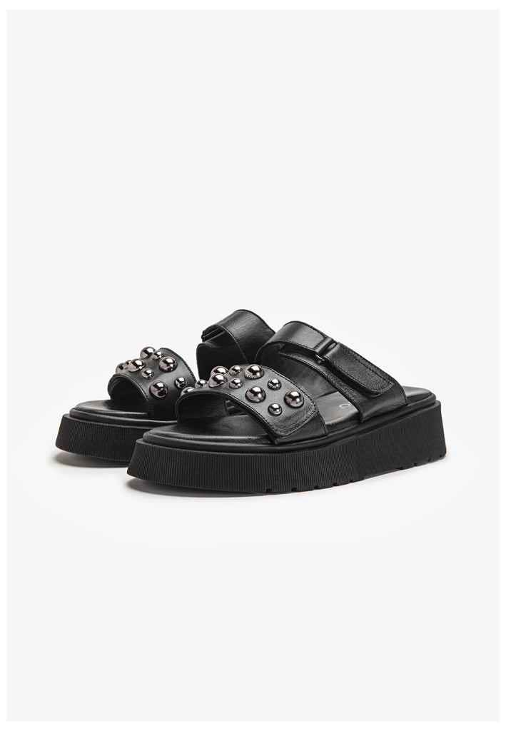 Inuovo Pantoletten Leder Schwarz