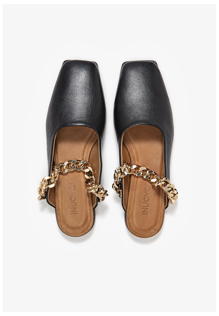 Inuovo Pantoletten Leder Schwarz