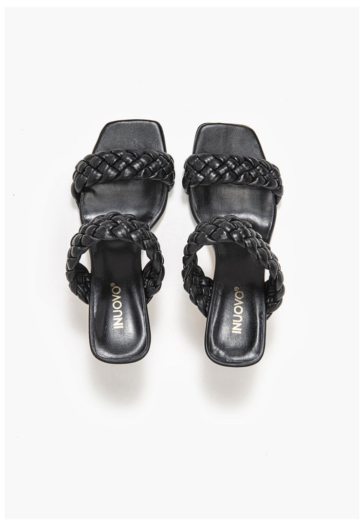 Inuovo Pantoletten Leder Schwarz