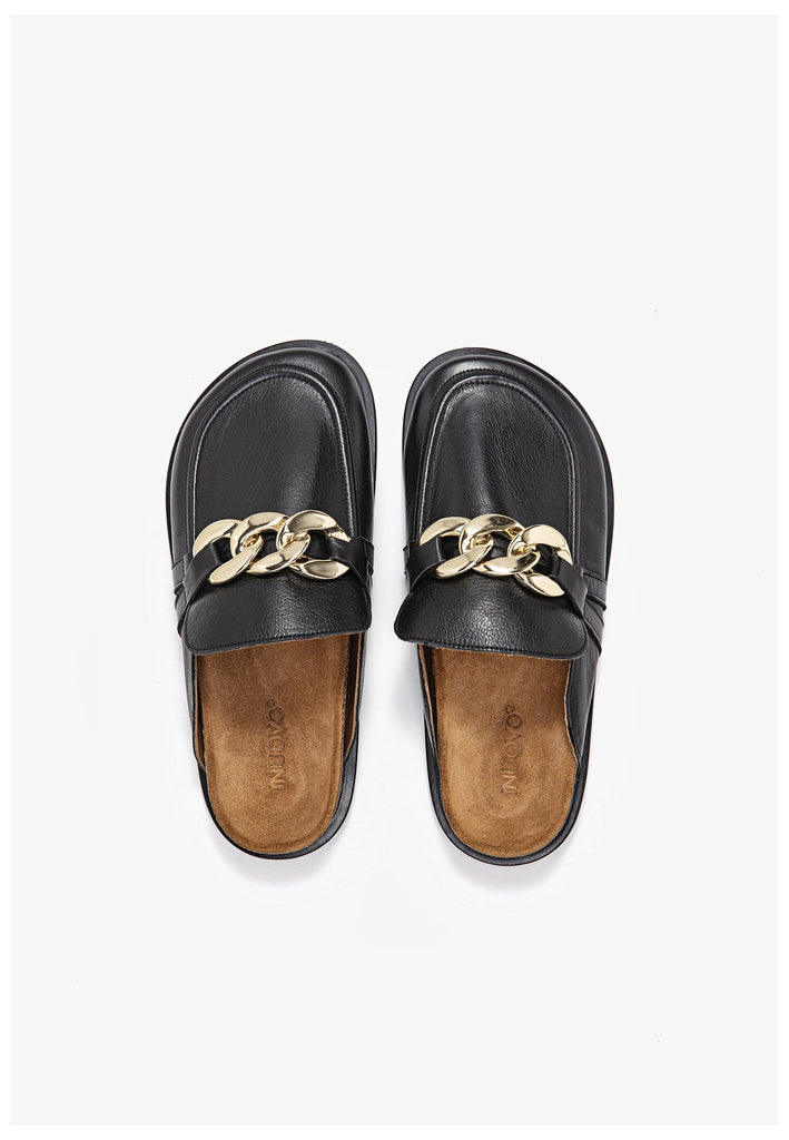 Inuovo Pantoletten Leder Schwarz