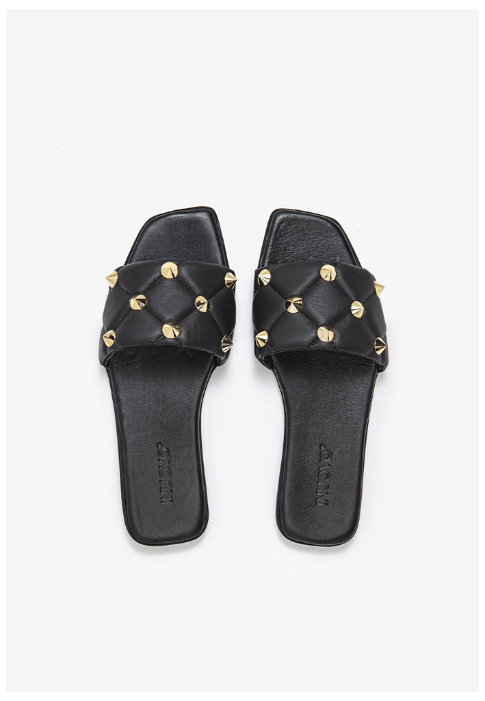 Inuovo Pantoletten Leder Schwarz