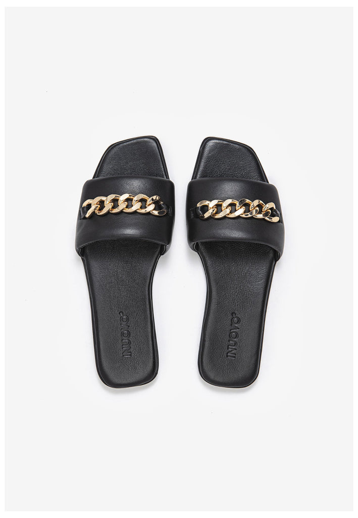 Inuovo Pantoletten Leder Schwarz