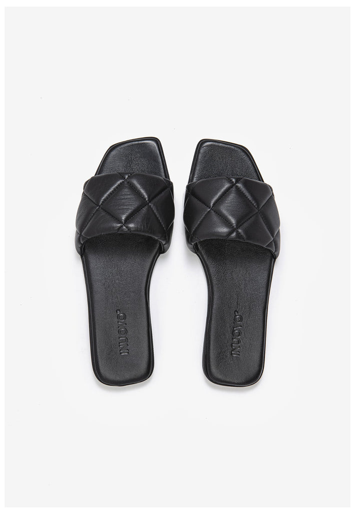 Inuovo Pantoletten Leder Schwarz