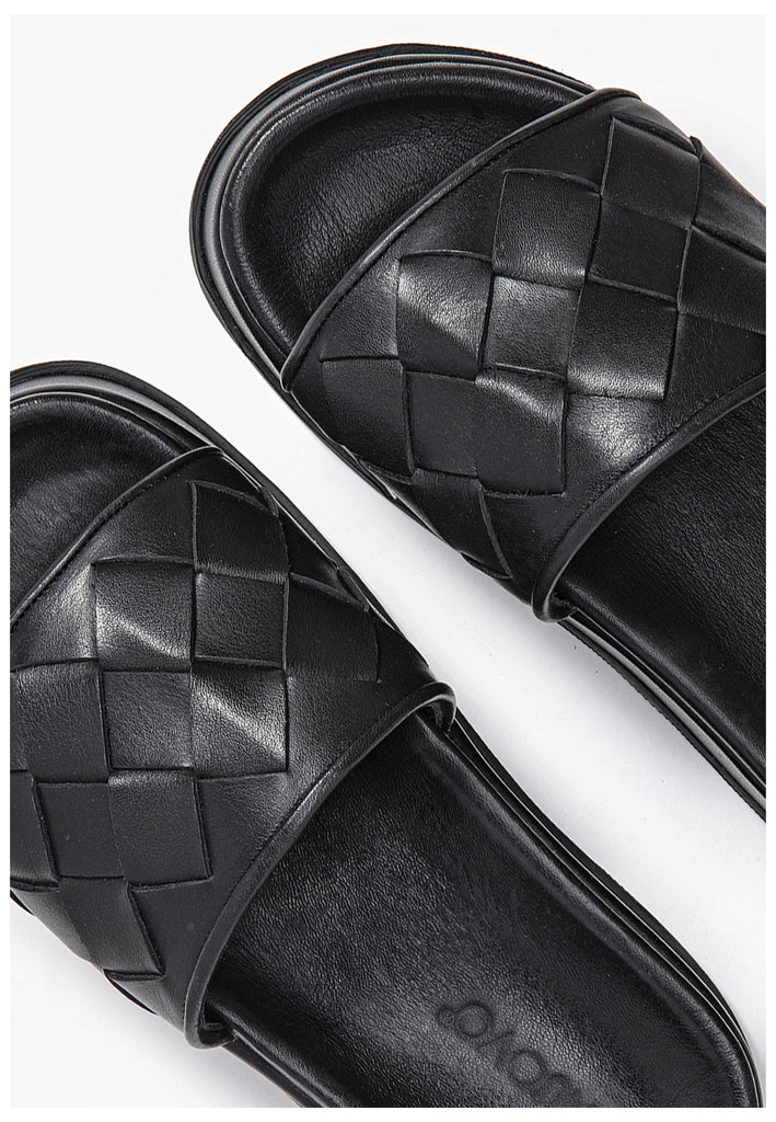 Inuovo Pantoletten Leder Schwarz