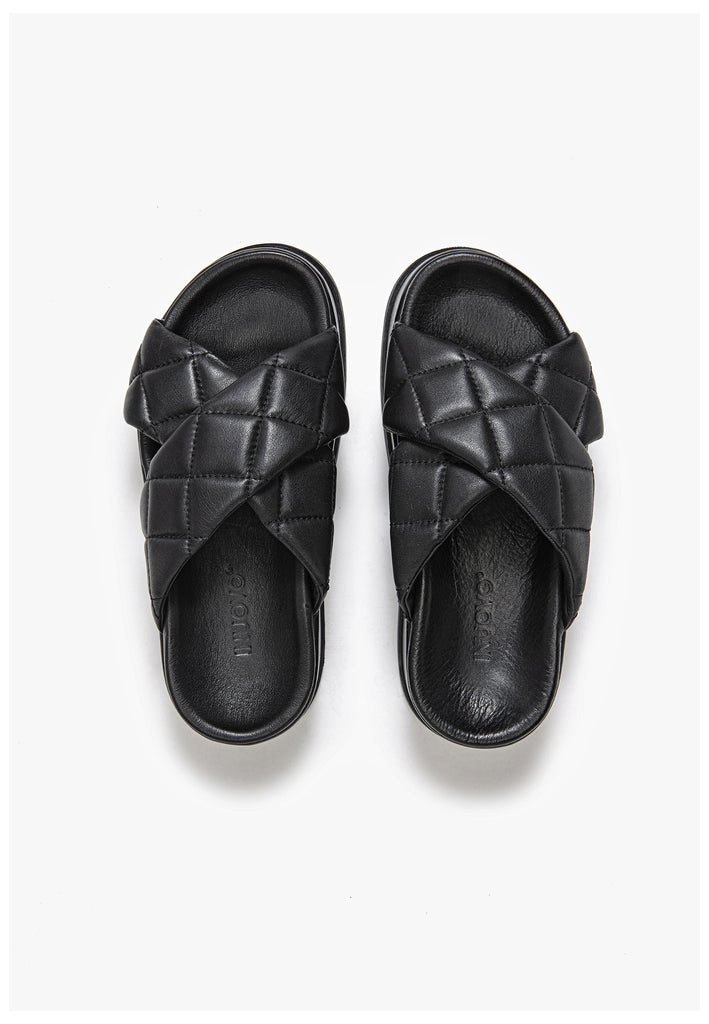 Inuovo Pantoletten Leder Schwarz