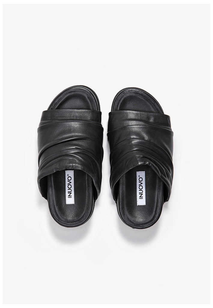 Inuovo Pantoletten Leder Schwarz