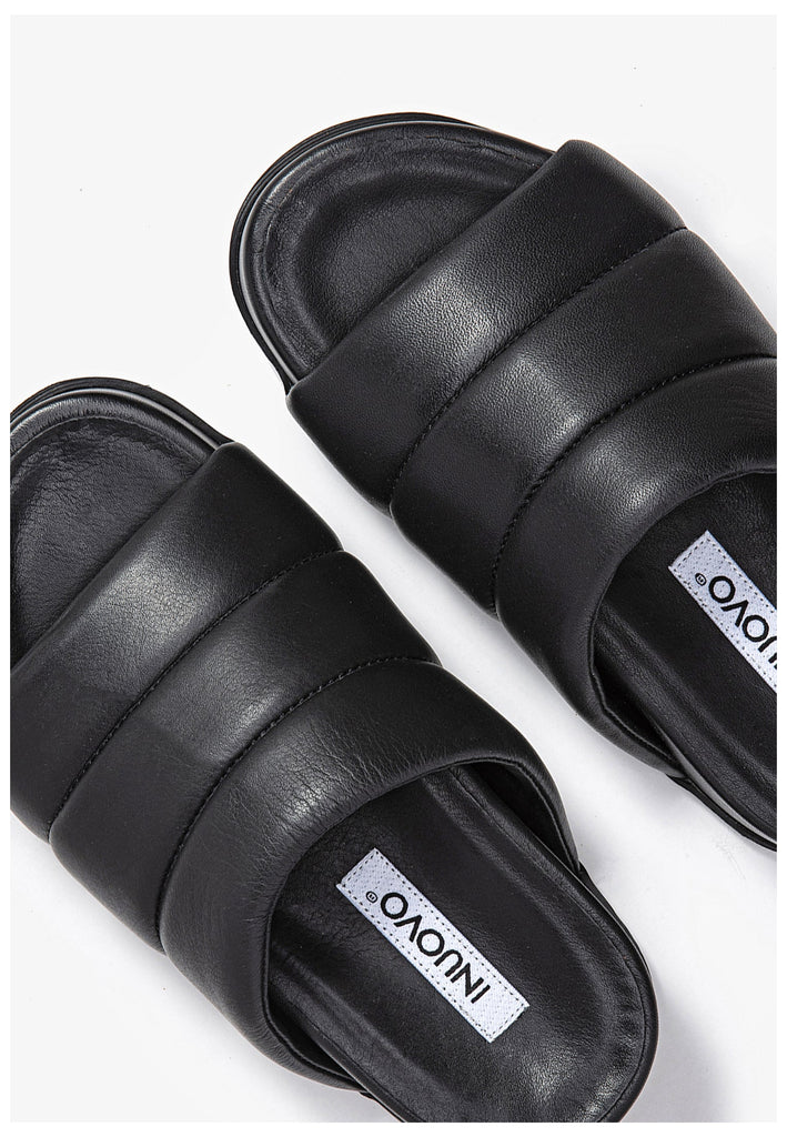 Inuovo Pantoletten Leder Schwarz