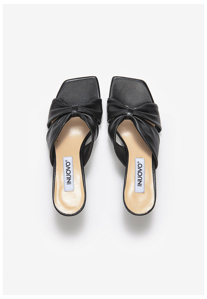 Inuovo Pantoletten Leder Schwarz