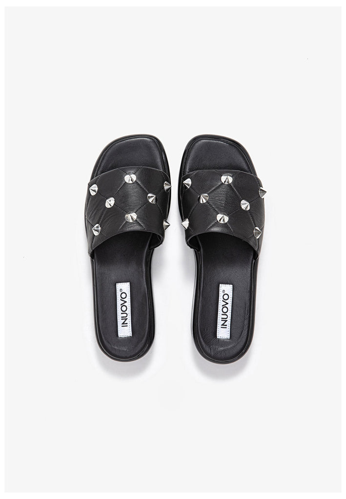 Inuovo Pantoletten Leder Schwarz