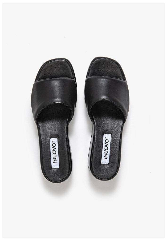 Inuovo Pantoletten Leder Schwarz