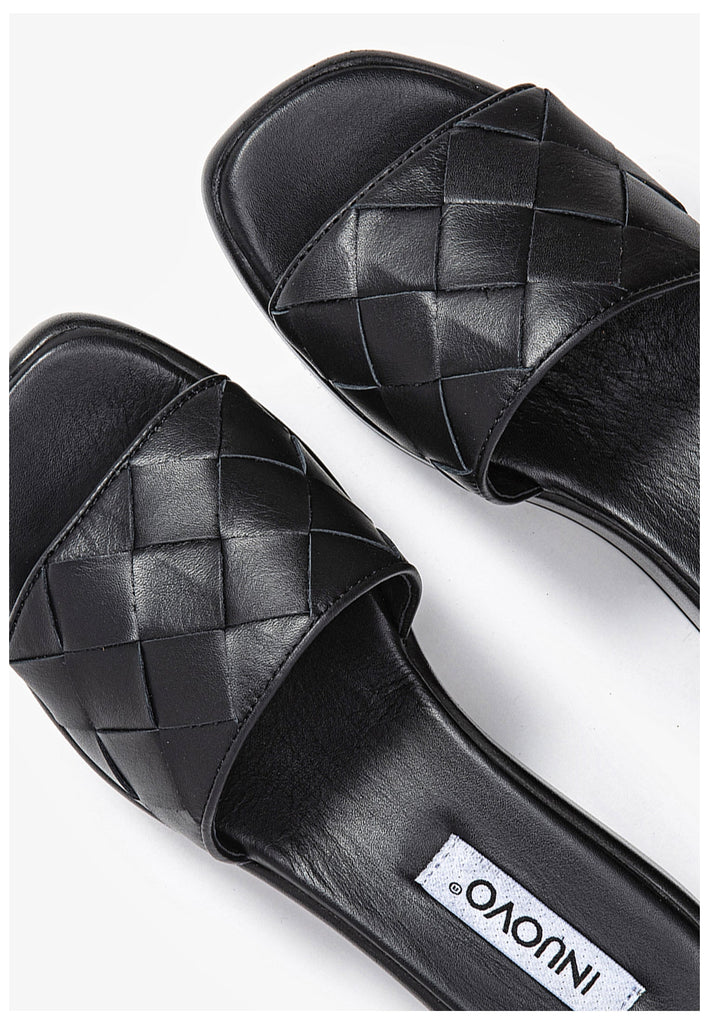 Inuovo Pantoletten Leder Schwarz