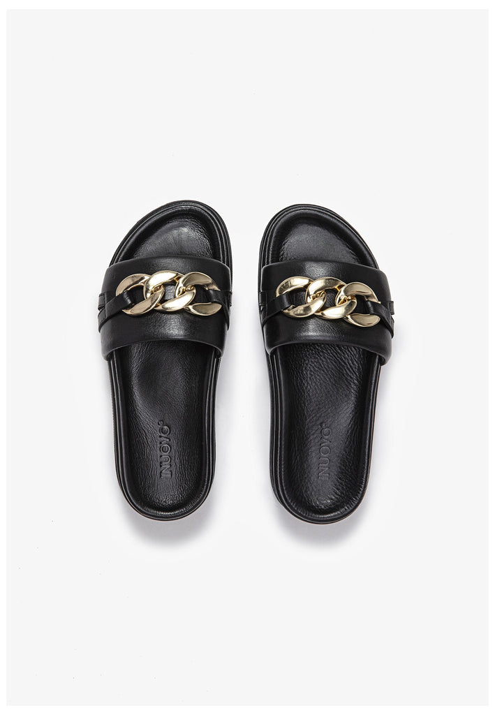 Inuovo Pantoletten Leder Schwarz