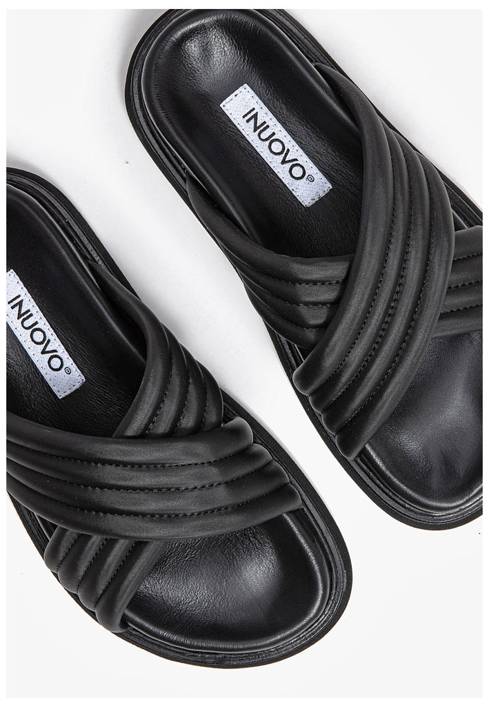 Inuovo Pantoletten Leder Schwarz