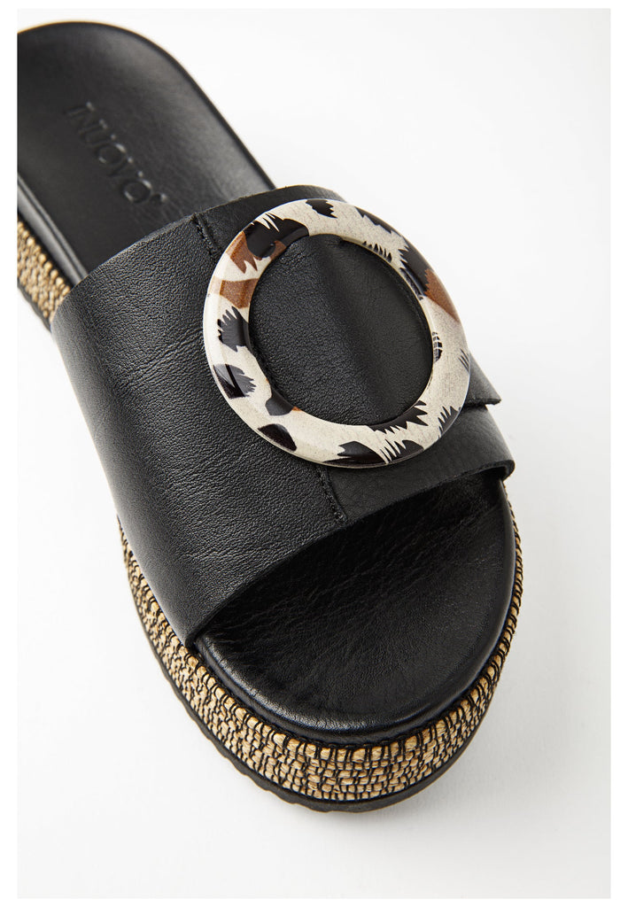 Inuovo Pantoletten Leder Schwarz