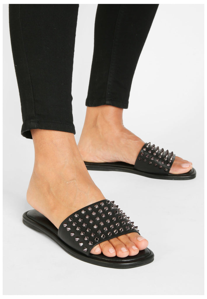 Inuovo Pantoletten Leder Schwarz