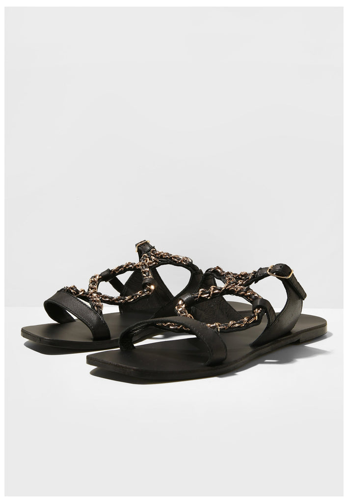 Inuovo Pantoletten Leder Schwarz