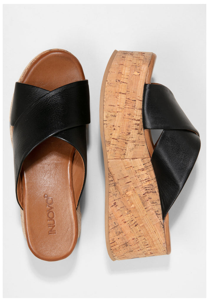 Inuovo Pantoletten Leder Schwarz