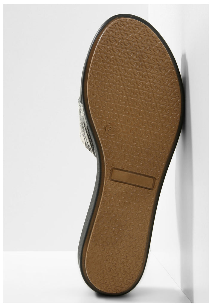 Inuovo Pantoletten Leder Schwarz/Weiß