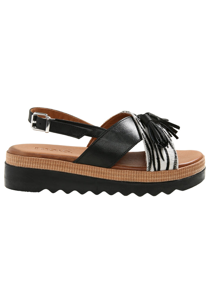 Inuovo Pantoletten Leder Schwarz/Weiß