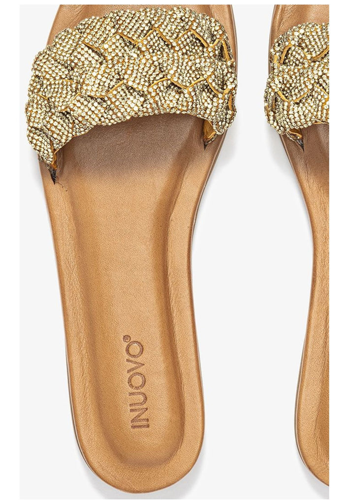 Inuovo Pantoletten Leder Senf