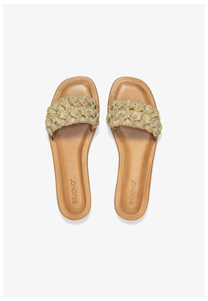 Inuovo Pantoletten Leder Senf