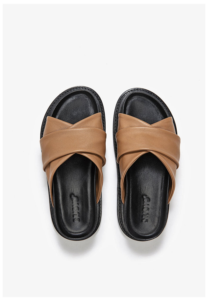 Inuovo Pantoletten Leder Tan