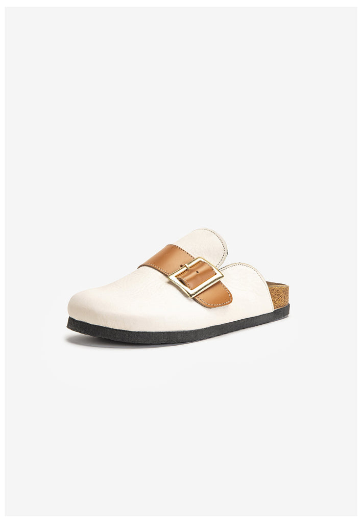 Inuovo Pantoletten Leder Taupe