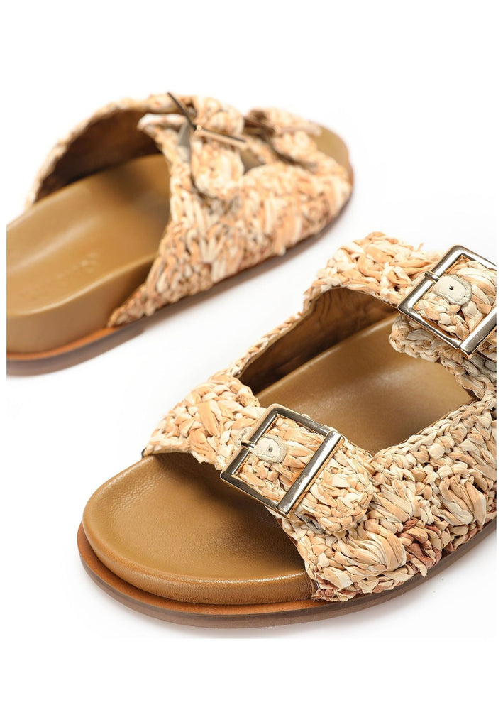 Inuovo Pantoletten Leder/Textil Crema