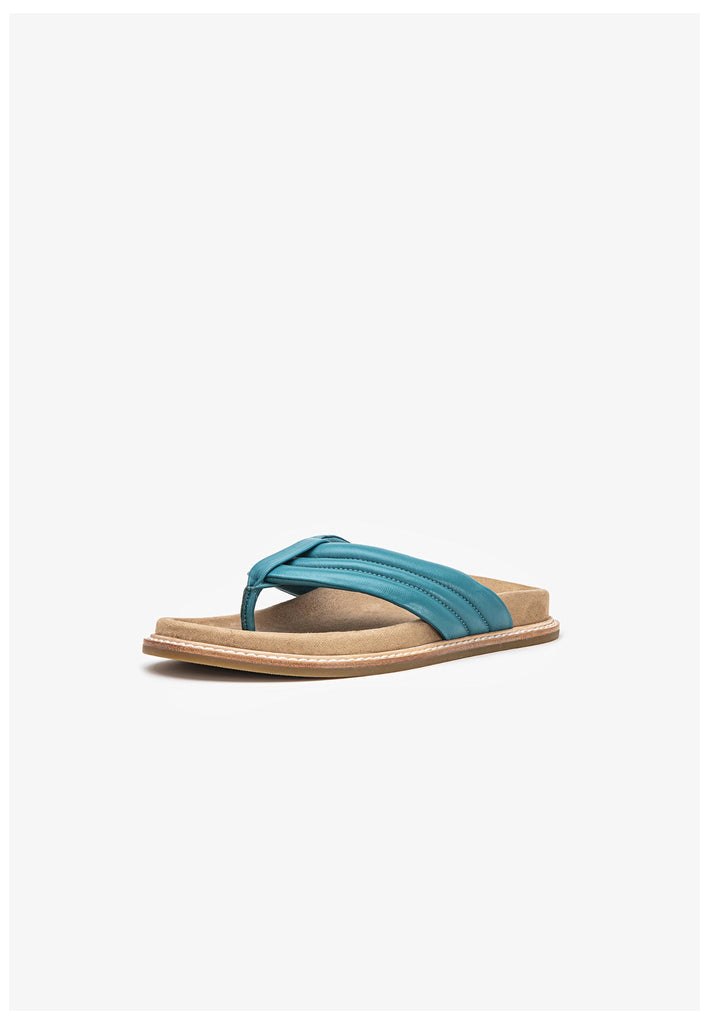 Inuovo Pantoletten Leder Türkis