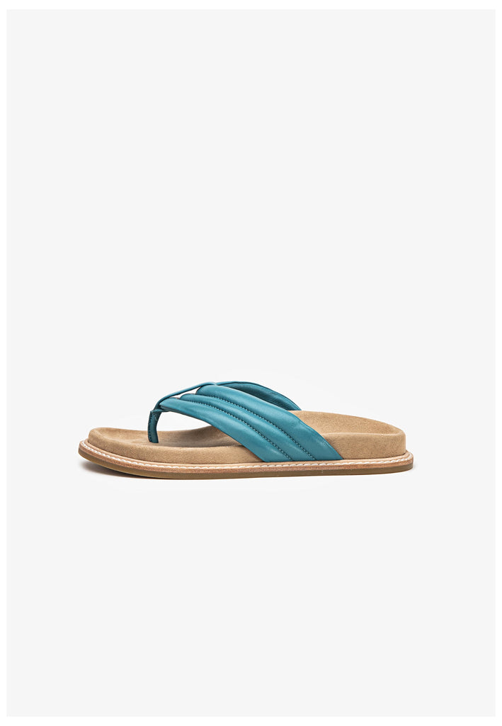 Inuovo Pantoletten Leder Türkis