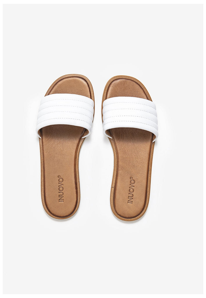 Inuovo Pantoletten Leder Weiß