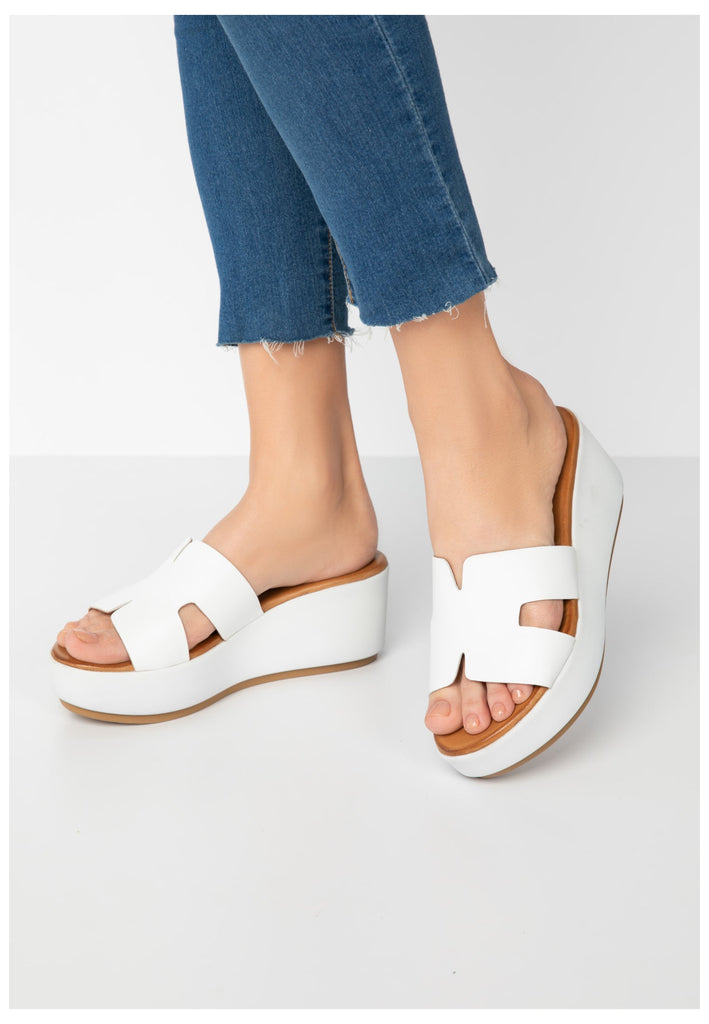 Inuovo Pantoletten Leder Weiß