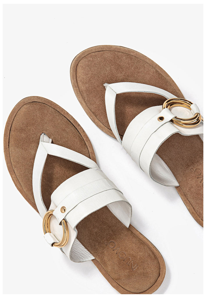 Inuovo Pantoletten Leder Weiß