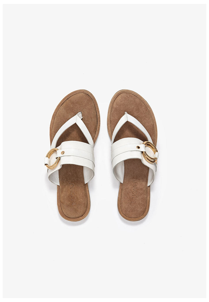 Inuovo Pantoletten Leder Weiß